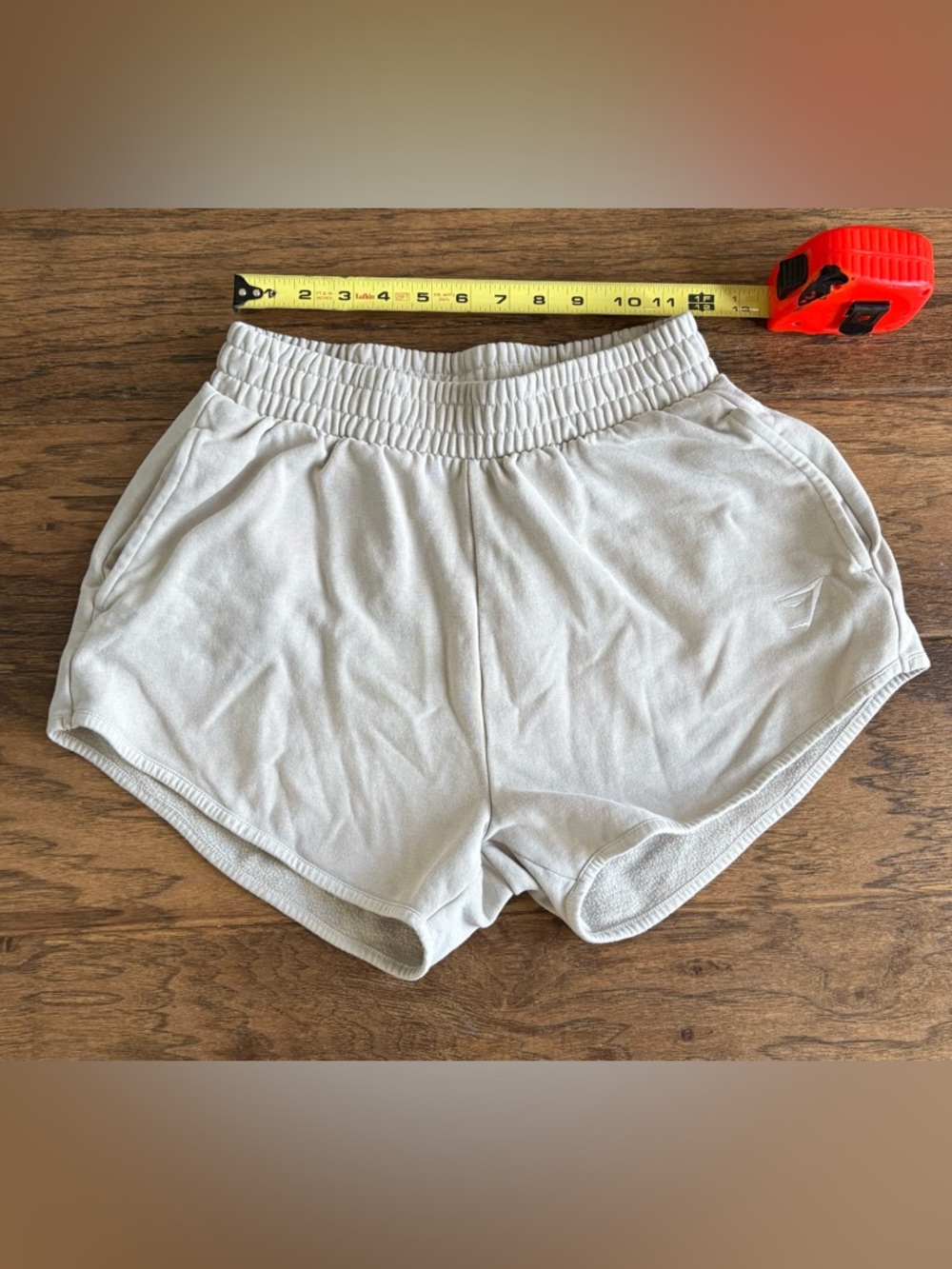 Gymshark Light Gray Women's Smocked Waist Athletic Shorts